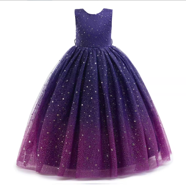 7689 Girls Tulle Flower Girl Dress Birthday Wedding Pageant Party Princess Gown Kids Formal Wear Ages 5 to 11 Years