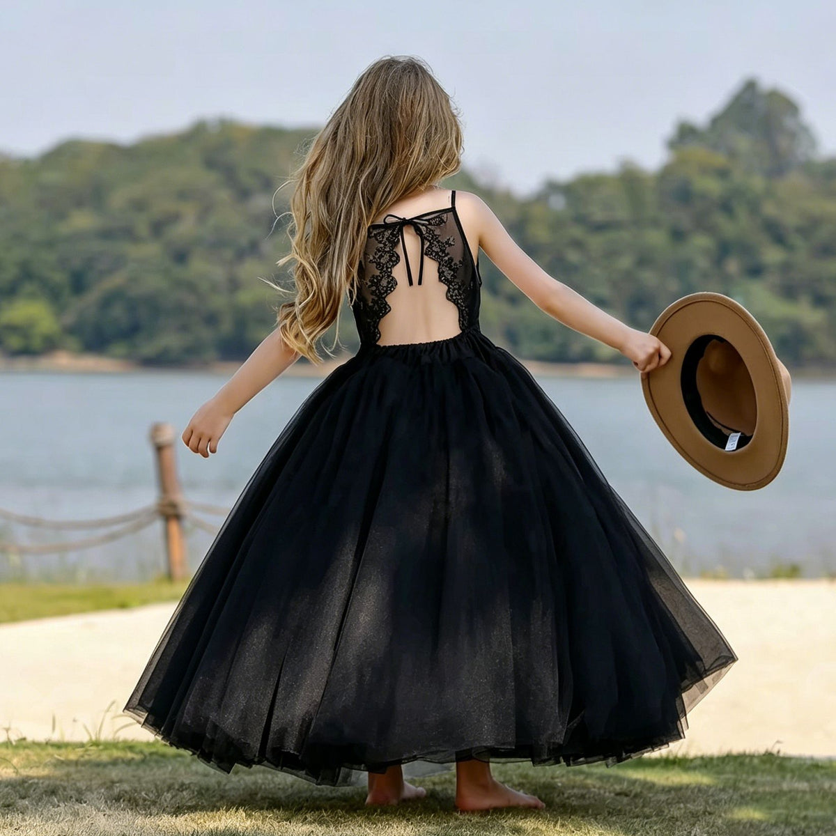 7768 Pageant Backless Flower Girl Dress Embroidery Kids Cute Teenage Beautiful Fancy Princess Wholesale