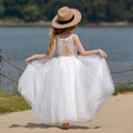 7768 Pageant Ball Gown Lace Flower Girl Dress Sleeveless Girls High Quality Teenage Elegant Party Prom Dance Formal