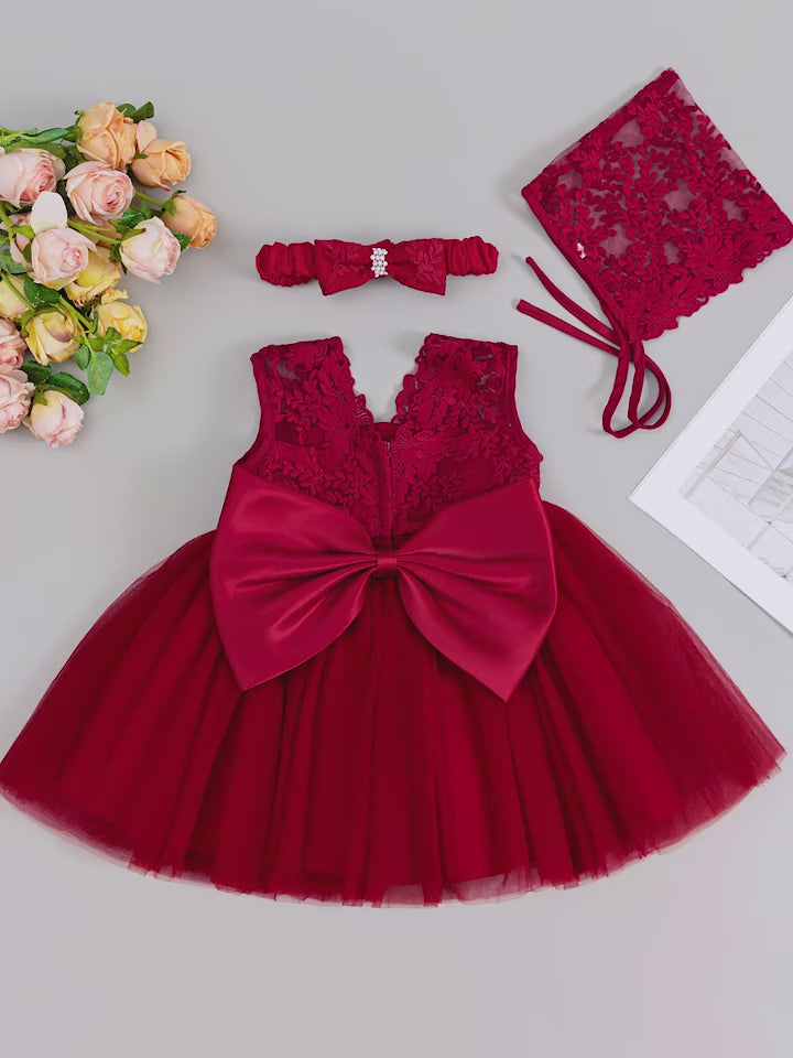 5136 Baby Dresses Cute Bow Baby Fancy Dress Princess Party Baby Frock 1 Year Birthday